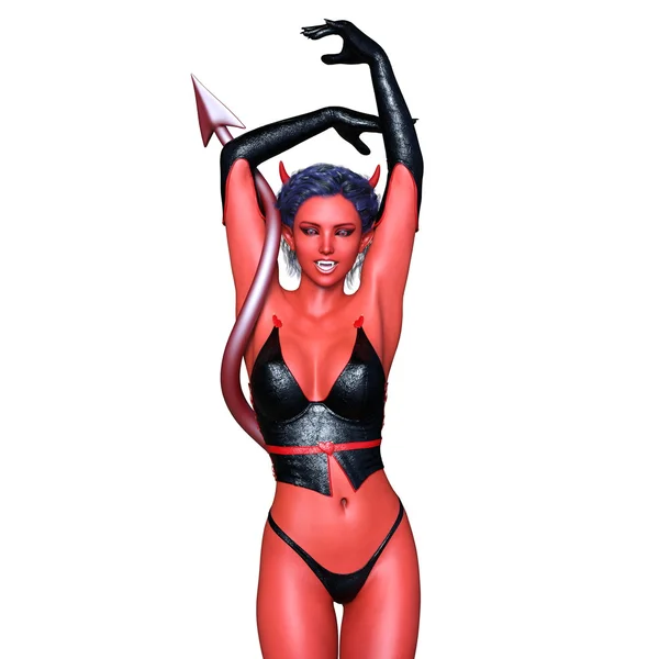 3D CG rendering of a devil woman — Stock Photo, Image