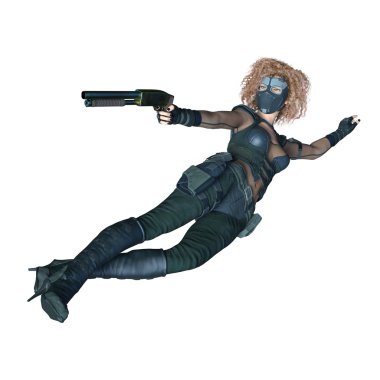 bir kadın savaşçı 3d cg render