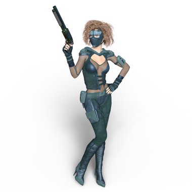 bir kadın savaşçı 3d cg render