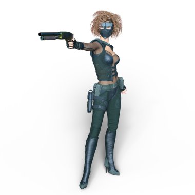 bir kadın savaşçı 3d cg render