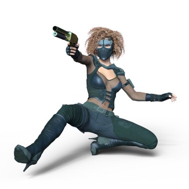 bir kadın savaşçı 3d cg render