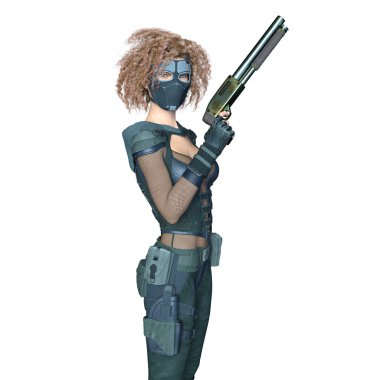 bir kadın savaşçı 3d cg render