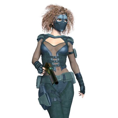 bir kadın savaşçı 3d cg render