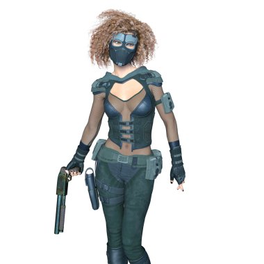 bir kadın savaşçı 3d cg render
