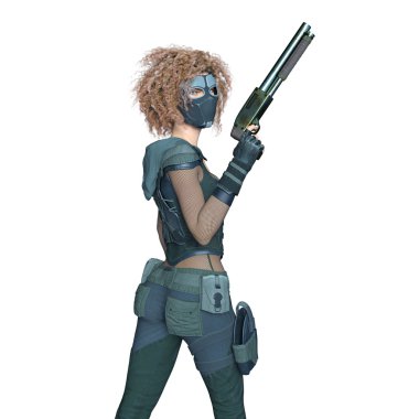 bir kadın savaşçı 3d cg render
