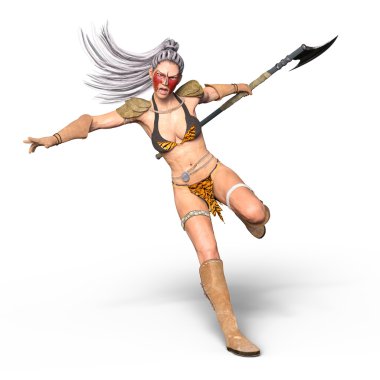 bir kadın savaşçı 3d cg render