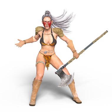 bir kadın savaşçı 3d cg render