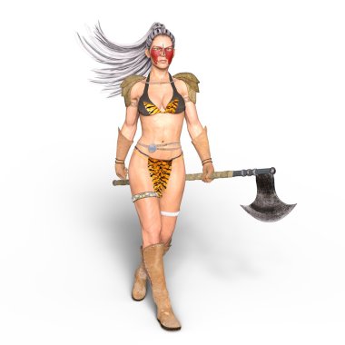 bir kadın savaşçı 3d cg render