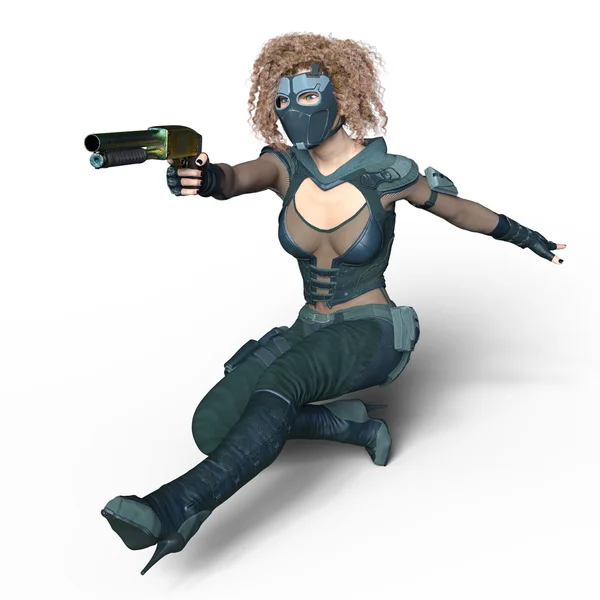 3D CG rendering of a female warrior — Stock Photo, Image