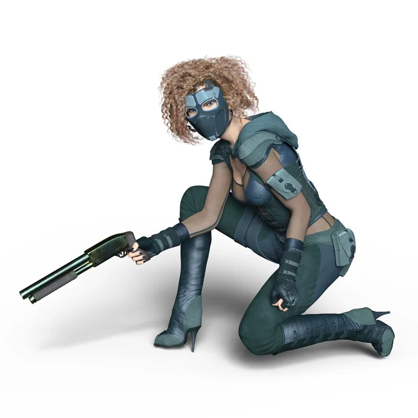 3D-cg-Darstellung einer Kriegerin — Stockfoto