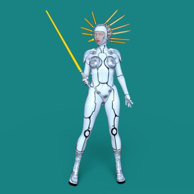 3d cg işleme bir kadın robot