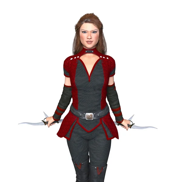 3D CG rendering of a female ninja — Stock Photo, Image