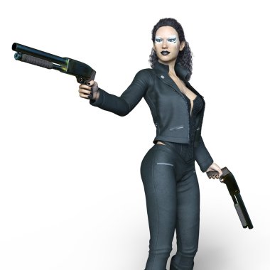 bir kadın savaşçı 3d cg render