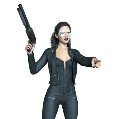 bir kadın savaşçı 3d cg render