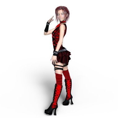 genç bir kadının 3d cg işleme