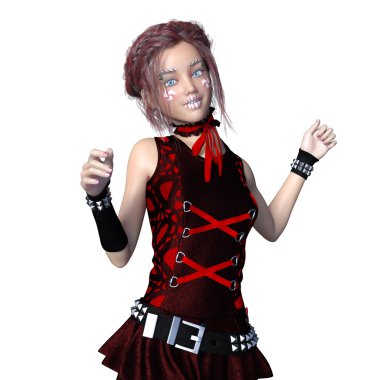 genç bir kadının 3d cg işleme