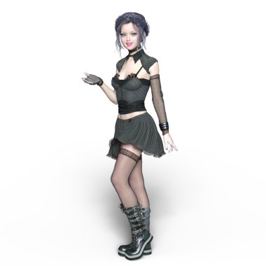 genç bir kadının 3d cg işleme