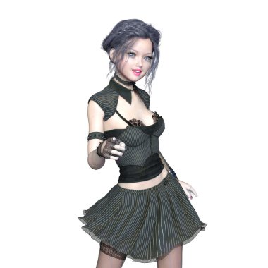 genç bir kadının 3d cg işleme