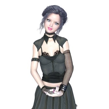 genç bir kadının 3d cg işleme