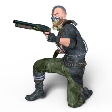 bir savaşçının 3d cg işleme