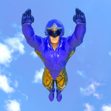 bir süper kahraman 3d cg render