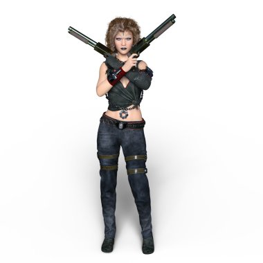 bir kadın savaşçı 3d cg render