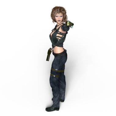 bir kadın savaşçı 3d cg render