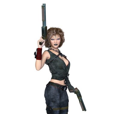 bir kadın savaşçı 3d cg render