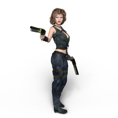 bir kadın savaşçı 3d cg render