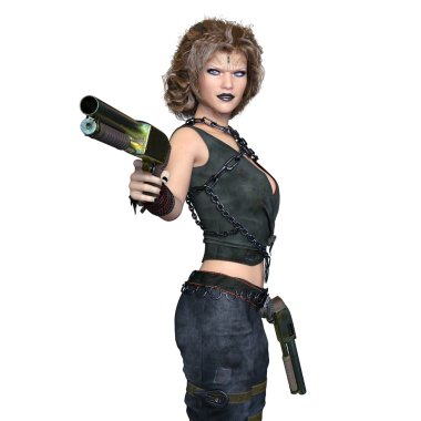 bir kadın savaşçı 3d cg render