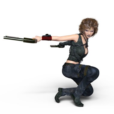 bir kadın savaşçı 3d cg render