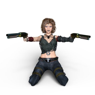 bir kadın savaşçı 3d cg render