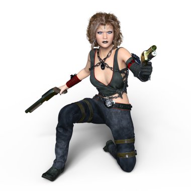 bir kadın savaşçı 3d cg render