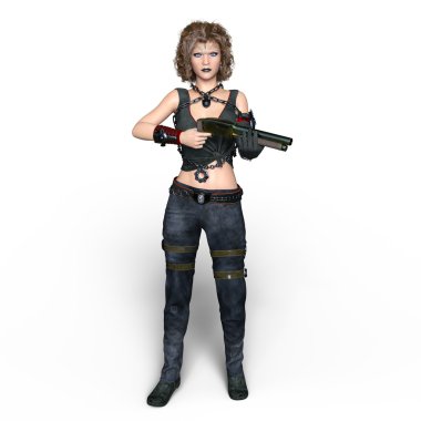 bir kadın savaşçı 3d cg render
