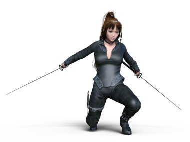 bir erkek ninja 3d cg render