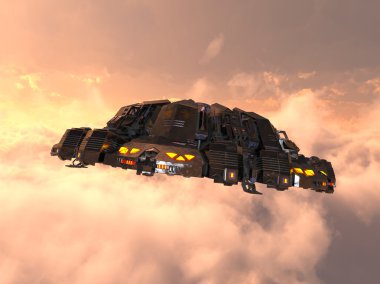 bir uzay gemisi 3d cg render