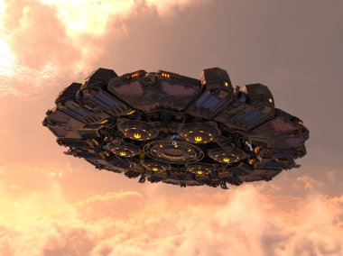 bir uzay gemisi 3d cg render