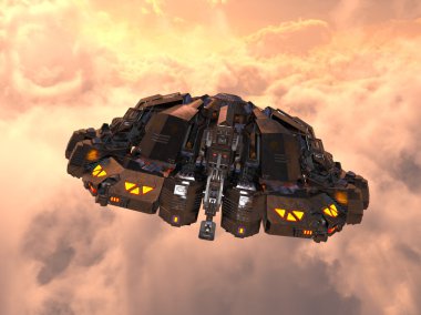 bir uzay gemisi 3d cg render