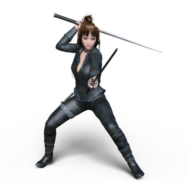 bir erkek ninja 3d cg render