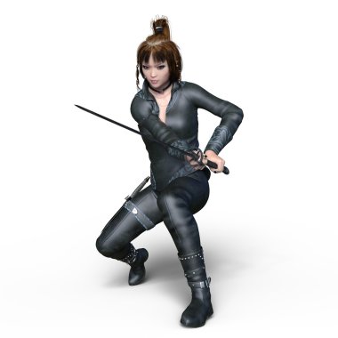 bir erkek ninja 3d cg render