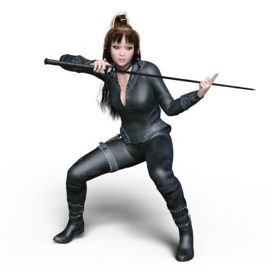 bir erkek ninja 3d cg render