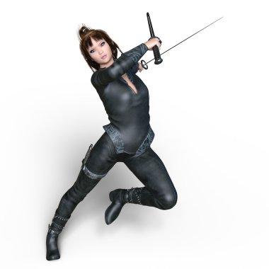 bir erkek ninja 3d cg render