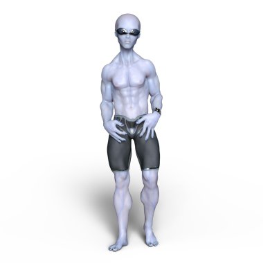 3d cg işleme kaslı bir yabancı