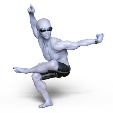 3d cg işleme kaslı bir yabancı