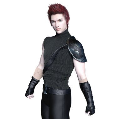 Genç bir adamın 3 boyutlu görüntüsü.