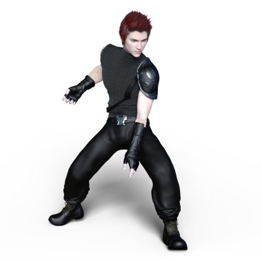 Genç bir adamın 3 boyutlu görüntüsü.