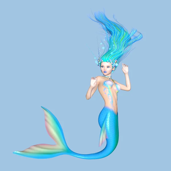 Rendering 3D CG di una sirena — Foto Stock