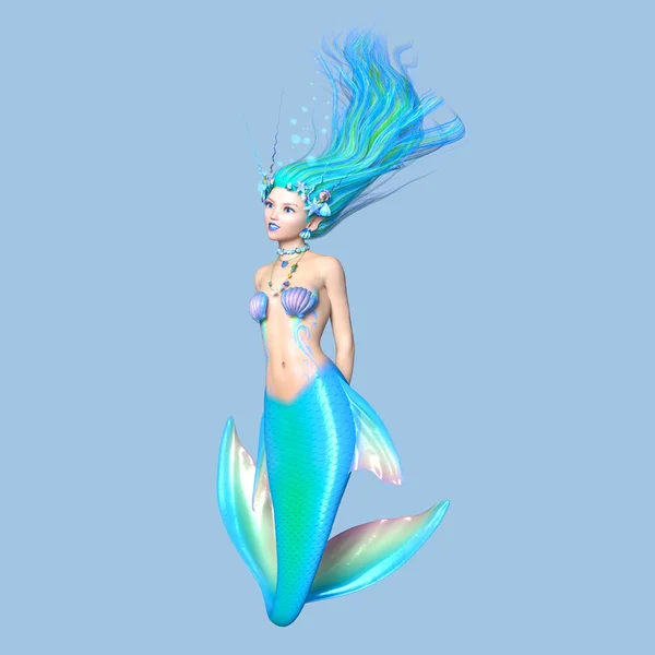 Rendering 3D CG di una sirena — Foto Stock