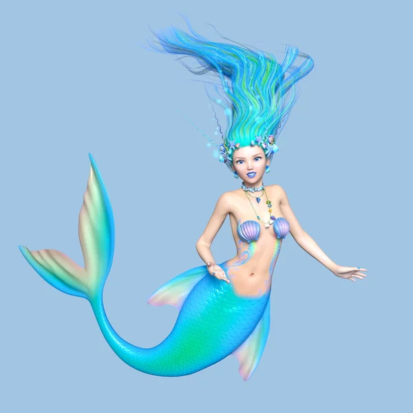 Rendering 3D CG di una sirena — Foto Stock