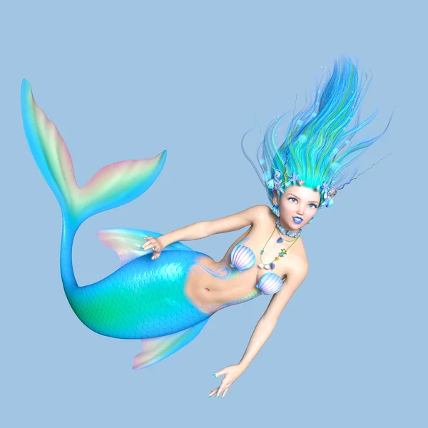 Rendering 3D CG di una sirena — Foto Stock